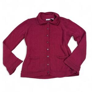 VTG Red orange laura ashley button up cardigan